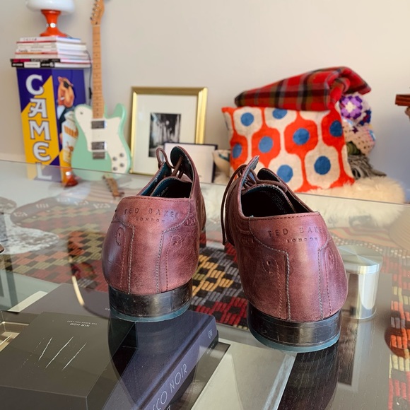 Ted Baker Men’s US 13 Burgundy Oxfords - Picture 6 of 7